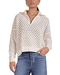 Elan - Open Knit Half Zip Sweater - Lyst
