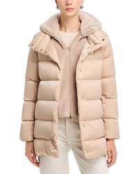 Herno - Mixed Media Faux Fur Trim Puffer Jacket - Lyst