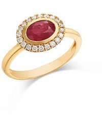 Bloomingdale's Fine Collection - Ruby & Diamond Halo Ring - Lyst