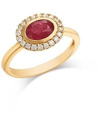 Bloomingdale's Fine Collection - Ruby & Diamond Halo Ring - Lyst