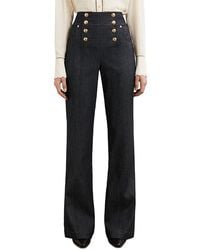 Reiss - Skylar Button Fly Mid Rise Flare Leg Jeans - Lyst