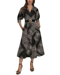 Donna Karan - Belted Midi Shirt Dress - Lyst