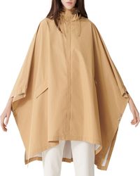 Maje Galak Hooded Poncho - Style Coat - Natural