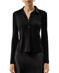 LILYSILK - Basic Slim Silk Jersey Shirt - Lyst