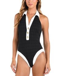 L'Agence - Natalya Collared One Piece - Lyst