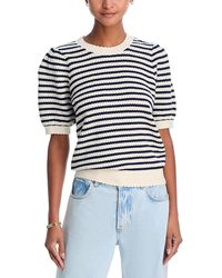Aqua - Striped Crewneck Pullover Sweater - Lyst