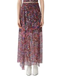 Maje Jehane Floral Maxi Skirt - Pink