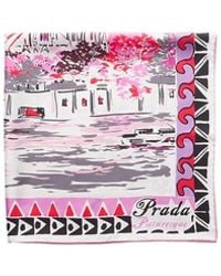 Prada - Pittoresque Paris Printed Silk Foulard Scarf - Lyst