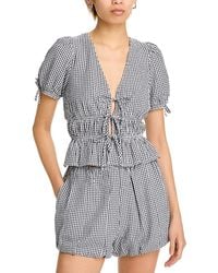 Wayf - Nina Tie Front Top - Lyst