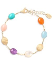 Marco Bicego - 18K Siviglia Multi Stone & Textured Bead Chain Bracelet - Lyst
