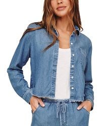 Bella Dahl - Fray Hem Cropped Button Down Shirt - Lyst