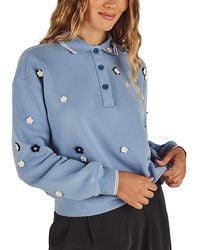 Malbon - Naomi Blossom Cotton Polo Neck Sweatshirt - Lyst