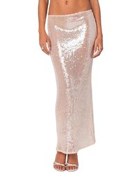 Edikted - Riki Sheer Sequin Maxi Skirt - Lyst