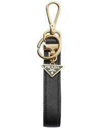 Prada - Saffiano Leather Key Ring - Lyst