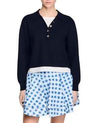 Sandro - Layered Effect Knit Sweater - Lyst