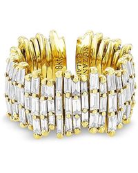 Suzanne Kalan - 18K Classic Diamond Triple Row Baguette Eternity Band - Lyst
