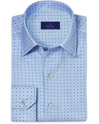 David Donahue - Regular Fit Neat Diamond Print Sport Shirt - Lyst