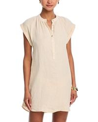 Bella Dahl - Linen Cap Sleeve Henley Mini Dress - Lyst
