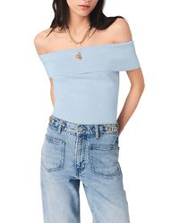 Maje - Bardot Rib Knit Top - Lyst