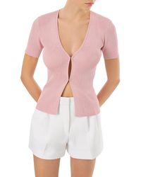 Lamarque - Aurelie Ribbed V Neck Top - Lyst