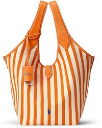 Polo Ralph Lauren - Polo Play Striped Canvas Medium Tote - Lyst