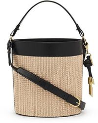 Lanvin - Sequence Raffia Bucket Bag - Lyst