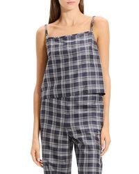 Theory - Plaid Silk Camisole - Lyst