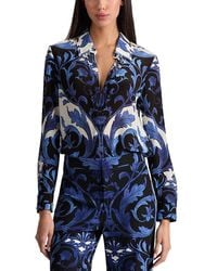 Alice + Olivia - Willa Silk Printed Blouse - Lyst