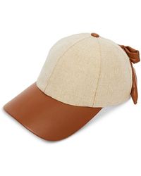 Lele Sadoughi - Faux Leather & Canvas Baseball Cap - Lyst