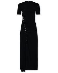 Rabanne - Draped Stretch Jersey Maxi Dress - Lyst