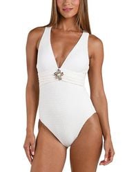 Sunshine 79 - Sunshne 79 Flora Flair V Plunge Crossback One Piece - Lyst