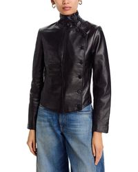 R13 - Asymmetrical Front Leather Jacket - Lyst