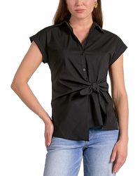 Elan - Button Down Tie Waist Shirt - Lyst