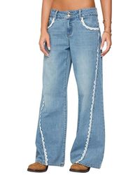 Edikted - Alisha Lacey Low Rise Light Rinse Wash Jeans - Lyst