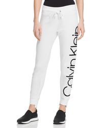Calvin Klein Performance Step - Hem Logo Joggers - White