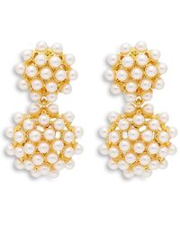 Kenneth Jay Lane - Cluster Imitation Pearl Clip On Drop Earrings, 2L - Lyst