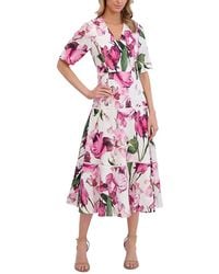 Ted Baker - Short Sleeve V Neck Midi Dress - Lyst