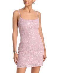 Aqua - Knit Sequin Mini Dress - Lyst