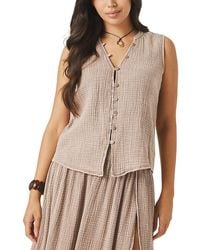 Splendid - Ava Gauze Button Front Tank - Lyst