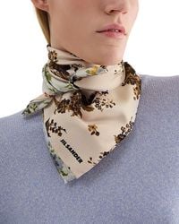 Jil Sander - Printed Silk Foulard Scarf - Lyst