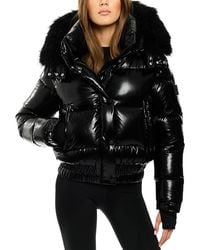 Sam. - Luxe Stormi Shearling Trim Hooded Down Coat - Lyst