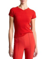 Vince - High V Neck Tee - Lyst