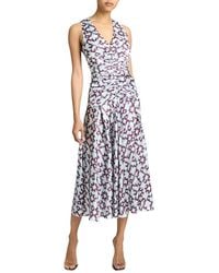 Santorelli - Eden Sleeveless Fit And Flare Midi Dress With Center Ruching - Lyst