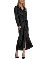 Elan - Long Sleeve Wrap Maxi Dress - Lyst