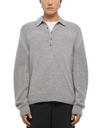 Helmut Lang - Relaxed Fit Block Knit Wool Polo Sweater - Lyst