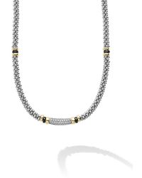 Lagos - 18K & Sterling Caviar Diamond & Ceramic Collar Necklace - Lyst