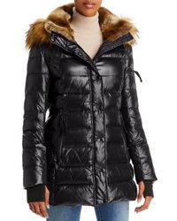 Faux Leather Puffer Jacket 