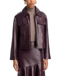French Connection - Kayleigh Faux Leather Bomber Jacket - Lyst