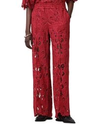 AllSaints - Charli Floral Lace Wide Leg Pants - Lyst