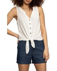 Sanctuary - Notched Button Front Tee - Lyst